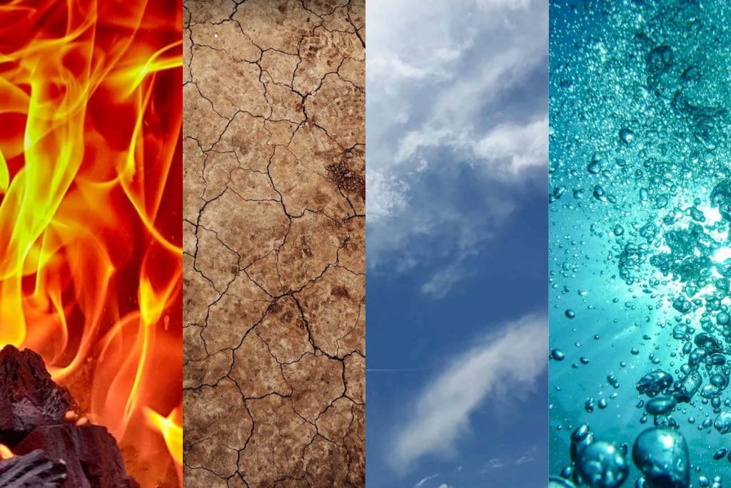 Astrologie 4 elements feu, terre, air, eau